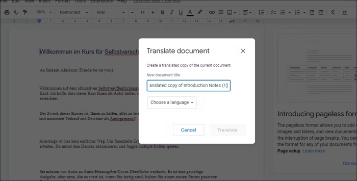 Google Translate PDF