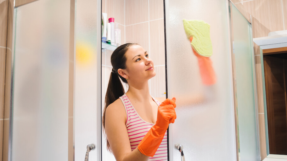 Scrub the glass until it's clean